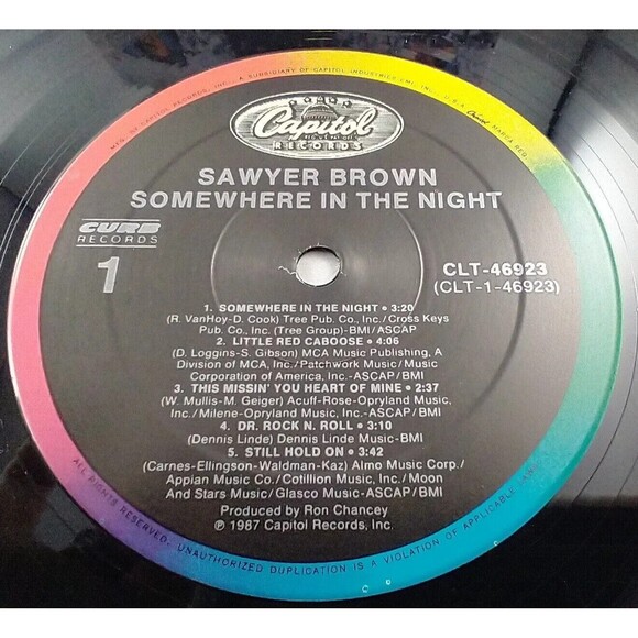 Sawyer Brown "Somewhere In The Night" LP 1987 Record - Capitol CLT 46923 - Picture 4 of 12